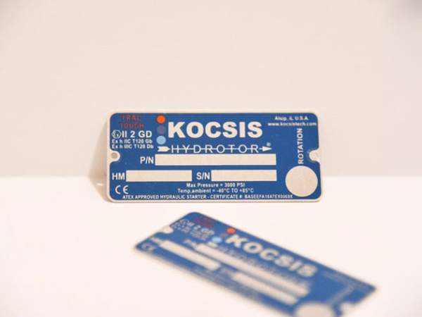 Anodized aluminum nameplate